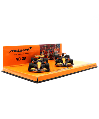 ミニチャンプス 1/43スケール マクラーレン F1 チーム MCL38 オスカー・ピアストリ / ランド・ノリス 2024年 ハンガリーGP 1-2フィニッシュ 2台セット