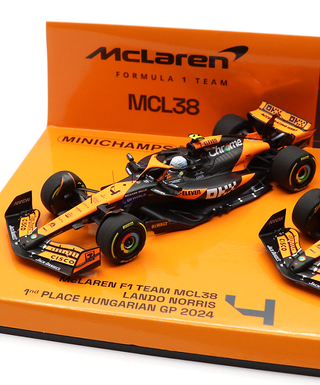 ミニチャンプス 1/43スケール マクラーレン F1 チーム MCL38 オスカー・ピアストリ / ランド・ノリス 2024年 ハンガリーGP 1-2フィニッシュ 2台セット