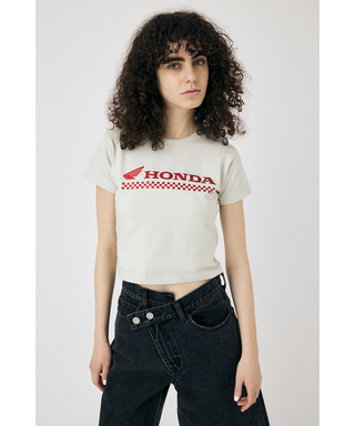 ホンダ MOUSSY HONDA RHINESTONE Tシャツ ホワイト
