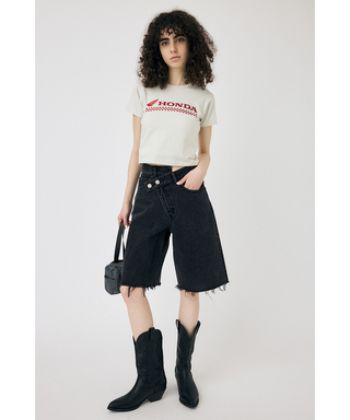 ホンダ MOUSSY HONDA RHINESTONE Tシャツ ホワイト