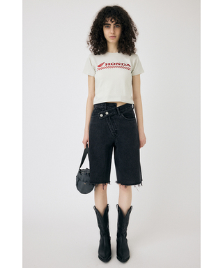 ホンダ MOUSSY HONDA RHINESTONE Tシャツ ホワイト