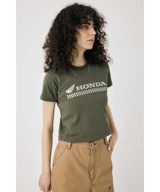 ホンダ MOUSSY HONDA RHINESTONE Tシャツ カーキ