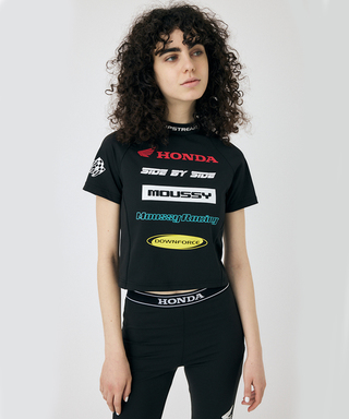ホンダ MOUSSY HONDA RACING TINY Tシャツ ブラック
