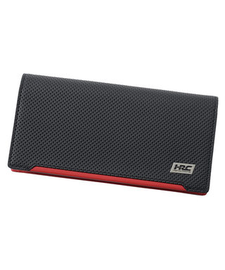HRC Honda RACING x ノイインテレッセ LF 長財布(小銭入れ付き通しマチ束入) ブラックxレッド