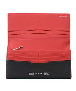 HRC Honda RACING x ノイインテレッセ LF 長財布(小銭入れ付き通しマチ束入) ブラックxレッド