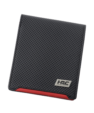 HRC Honda RACING x ノイインテレッセ LF 二つ折り財布(外BOX小銭入れ付き札入) ブラックxレッド