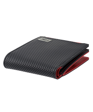 HRC Honda RACING x ノイインテレッセ LF 二つ折り財布(外BOX小銭入れ付き札入) ブラックxレッド