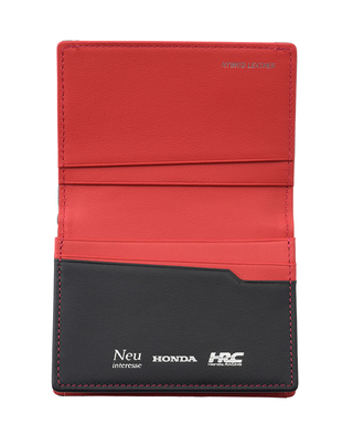 HRC Honda RACING x ノイインテレッセ LF 名刺入れ(通しマチ) ブラックxレッド