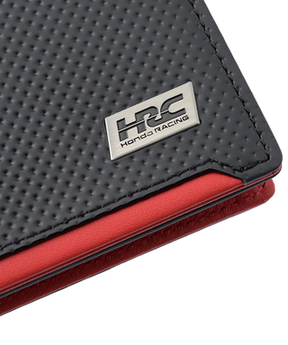 HRC Honda RACING x ノイインテレッセ LF 名刺入れ(通しマチ) ブラックxレッド