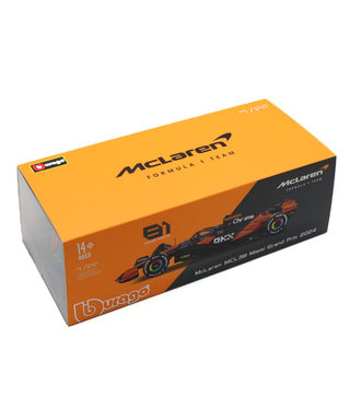 ブラゴ 1/24スケール マクラーレン F1 チーム MCL38 オスカー・ピアストリ 2024年 マイアミGP