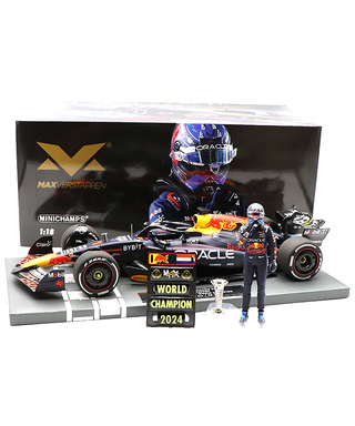 【購入数制限有/おひとり様1個まで】フェルスタッペン 別注 ミニチャンプス 1/18スケール オラクル レッドブル レーシング ホンダ RB20 マックス・フェルスタッペン 2024年 ラスベガスGP ワールドチャンピオン フィギュア＆チャンピオンボード付き /ARB