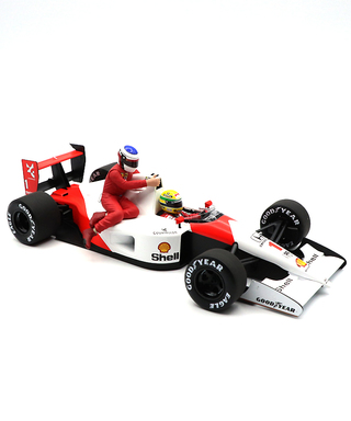 ミニチャンプス 1/18スケール マクラーレン ホンダ MP4/6 アイルトン・セナ 1991年 メキシコGP ジャン・アレジ フィギュア付き