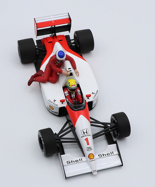 ミニチャンプス 1/18スケール マクラーレン ホンダ MP4/6 アイルトン・セナ 1991年 メキシコGP ジャン・アレジ フィギュア付き