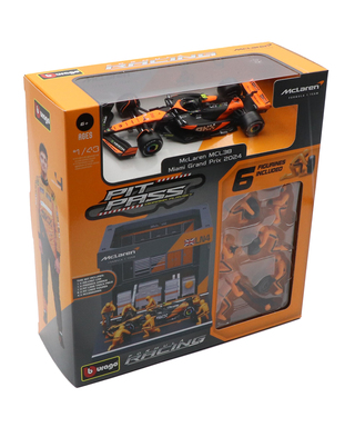 ブラゴ 1/43スケール マクラーレン F1 MCL38  ランド・ノリス ジオラマ ピットストップセット