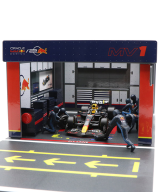 ブラゴ 1/43スケール オラクル レッドブル レーシング ホンダ RB20 マックス・フェルスタッペン ジオラマ ピットストップセット