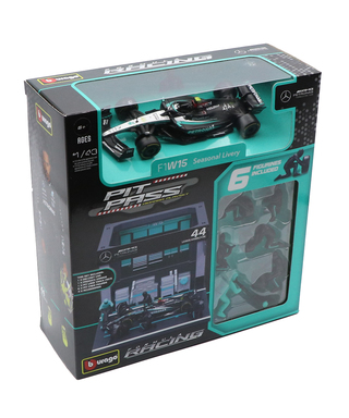 ブラゴ 1/43スケール メルセデス AMG ペトロナス F1 W15 ルイス・ハミルトン ジオラマ ピットストップセット