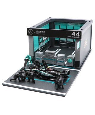 ブラゴ 1/43スケール メルセデス AMG ペトロナス F1 W15 ルイス・ハミルトン ジオラマ ピットストップセット