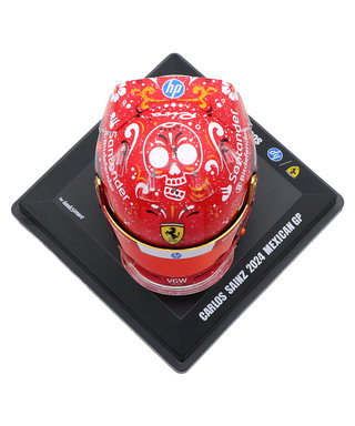 ルックスマート 1/5スケール カルロス・サインツ フェラーリ 2024年 メキシコGP ヘルメット 優勝